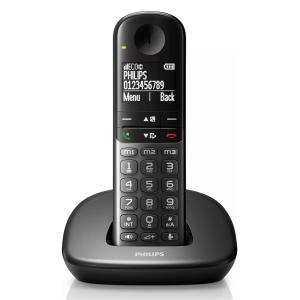 PHILIPS ασύρματο τηλέφωνο XL4901DS/34, με ελληνικό μενού, μαύρο | Τηλεφωνία | elabstore.gr