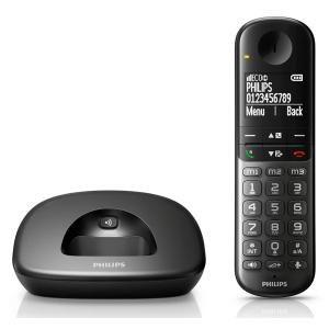 PHILIPS ασύρματο τηλέφωνο XL4901DS/34, με ελληνικό μενού, μαύρο | Τηλεφωνία | elabstore.gr