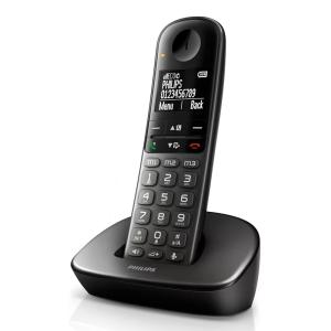 PHILIPS ασύρματο τηλέφωνο XL4901DS/34, με ελληνικό μενού, μαύρο | Τηλεφωνία | elabstore.gr