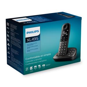 PHILIPS ασύρματο τηλέφωνο XL4951DS/34 ελληνικό μενού, τηλεφωνητής, μαύρο | Τηλεφωνία | elabstore.gr