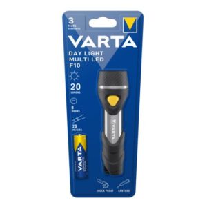 VARTA φορητός φακός Day Light Multi LED F10, 20lm, 20m, μαύρος-ασημί | Φωτισμός | elabstore.gr