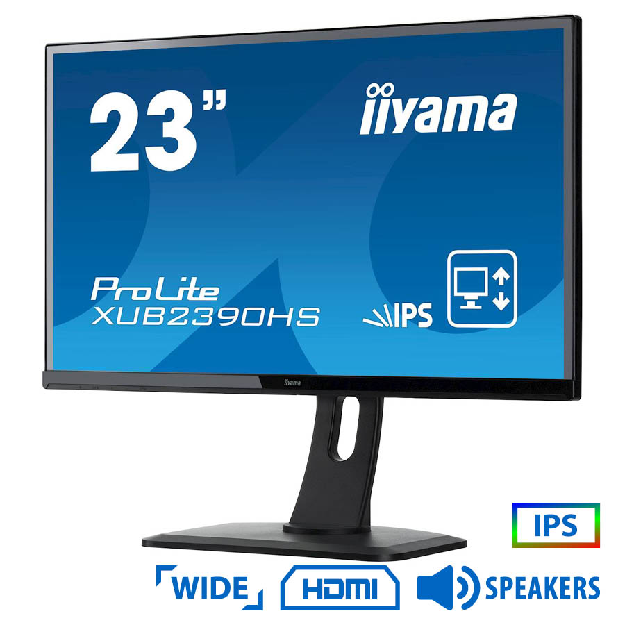 Used Monitor ProLite XUB2390HS IPS LED/ Iiyama/ 23"/ 1920x1080/ Wide/ Black/ w/ Speakers/ D-SUB & DVI-D & HD | eLabstore.gr Used Monitor ProLite XUB2390HS IPS LED/Iiyama/23"/1920x1080/Wide/Black/w/Speakers/D-SUB & DVI-D & HD | Refurbished | elabstore.gr