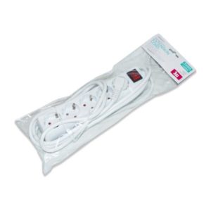 OMEGA Πολύπριζα 5θ με  Διακόπτη 3M,3g1,5 λευκό OL5G3W | Ηλεκτρολογικά | elabstore.gr