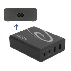 DELOCK USB σταθμός φόρτισης 41440 112W, 2x USB Type-C PD, 2x USB, μαύρος | Αξεσουάρ κινητών | elabstore.gr