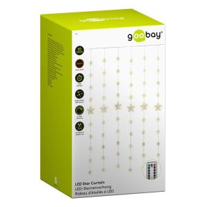 GOOBAY LED λαμπάκια κουρτίνα 57941, 3000K, 6.05m, IP44, 31V, 80 LEDs | eLabstore.gr