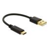 DELOCK καλώδιο USB σε USB Type-C 85354, 3A, 22AWG, 0.15m, μαύρο | Αξεσουάρ κινητών | elabstore.gr