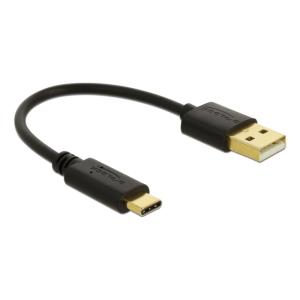 DELOCK καλώδιο USB σε USB Type-C 85354, 3A, 22AWG, 0.15m, μαύρο | Αξεσουάρ κινητών | elabstore.gr