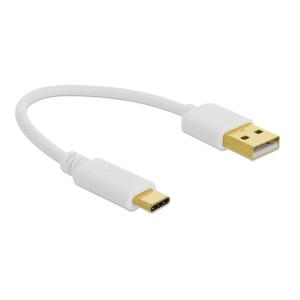 DELOCK καλώδιο USB σε USB Type-C 85355, 3A, 22AWG, 0.15m, λευκό | Αξεσουάρ κινητών | elabstore.gr