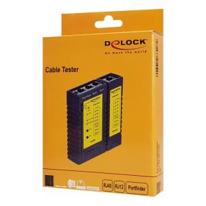 DELOCK tester καλωδίων 86407, λειτουργία εύρεσης θύρας, RJ45/RJ12, μαύρο | Εργαλεία | elabstore.gr
