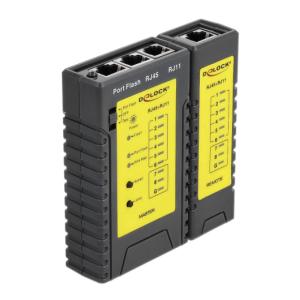 DELOCK tester καλωδίων 86407, λειτουργία εύρεσης θύρας, RJ45/RJ12, μαύρο | Εργαλεία | elabstore.gr
