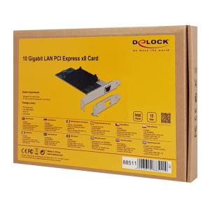 DELOCK κάρτα επέκτασης PCI x8 σε RJ45 Gigabit LAN 88511, 10 Gbps | PC & Αναβάθμιση | elabstore.gr