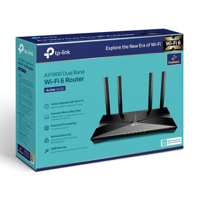 TP-LINK router Archer AX20, dual band, AC1800, WiFi 6, Ver. 2.0 | eLabstore.gr TP-LINK router Archer AX20, dual band, AC1800, WiFi 6, Ver. 2.0 | Δικτυακά | elabstore.gr