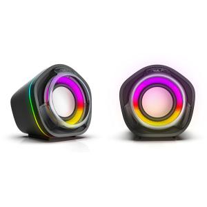 AULA gaming ηχεία N-107, 2x 3W, RGB, USB/3.5mm, μαύρα | Συνοδευτικά PC | elabstore.gr