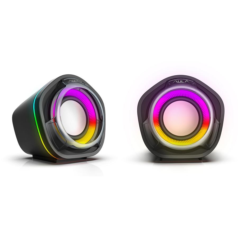 AULA gaming ηχεία N-107, 2x 3W, RGB, USB/3.5mm, μαύρα | eLabstore.gr AULA gaming ηχεία N-107, 2x 3W, RGB, USB/3.5mm, μαύρα | Συνοδευτικά PC | elabstore.gr