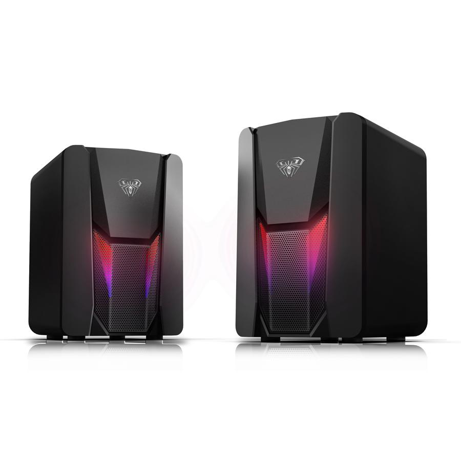 AULA gaming ηχεία N-108, 2x 3W, RGB, USB/3.5mm, μαύρα | eLabstore.gr AULA gaming ηχεία N-108, 2x 3W, RGB, USB/3.5mm, μαύρα | Συνοδευτικά PC | elabstore.gr