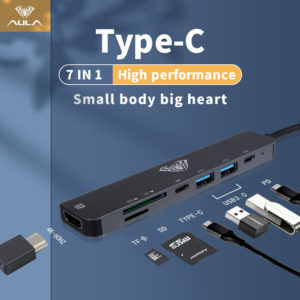 AULA docking station UC-902, 2x USB, HDMI, USB Type-C + PD, TF/SD, γκρι | eLabstore.gr AULA docking station UC-902, 2x USB, HDMI, USB Type-C + PD, TF/SD, γκρι | Συνοδευτικά PC | elabstore.gr