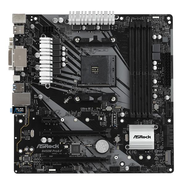 ASROCK μητρική B450M PRO4-F R2.0, 2x DDR4, s1200, USB 3.2, mATX | eLabstore.gr ASROCK μητρική B450M PRO4-F R2.0, 2x DDR4, s1200, USB 3.2, mATX | PC & Αναβάθμιση | elabstore.gr