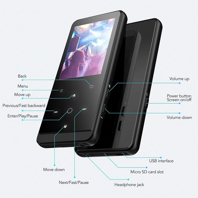 BENJIE MP4 Player BJ-A35-A28, Bluetooth, 2.4", 16GB, μαύρο | eLabstore.gr BENJIE MP4 Player BJ-A35-A28, Bluetooth, 2.4", 16GB, μαύρο | Εικόνα & Ήχος | elabstore.gr