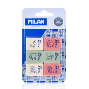 MILAN σετ γόμα 445 BMM10049MP, 31 x 24 x 10mm, 6τμχ | Αναλώσιμα - Είδη Γραφείου | elabstore.gr