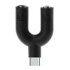 POWERTECH αντάπτορας USB Type-C σε 2x 3.5mm CAB-J052, μαύρος | Αξεσουάρ κινητών | elabstore.gr