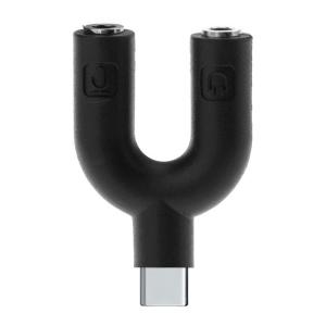 POWERTECH αντάπτορας USB Type-C σε 2x 3.5mm CAB-J052, μαύρος | Αξεσουάρ κινητών | elabstore.gr