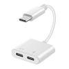 POWERTECH καλώδιο USB Type-C σε 2x USB Type-C CAB-UC054, 0.11m, λευκό | Αξεσουάρ κινητών | elabstore.gr