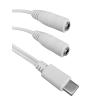 POWERTECH καλώδιο USB Type-C σε 2x 3.5mm CAB-UC055, 0.20m, λευκό | Αξεσουάρ κινητών | elabstore.gr