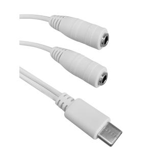 POWERTECH καλώδιο USB Type-C σε 2x 3.5mm CAB-UC055, 0.20m, λευκό | Αξεσουάρ κινητών | elabstore.gr