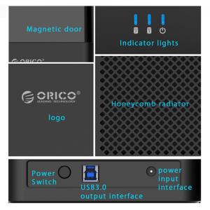 ORICO εξωτερική θήκη για 2x 3.5" HDD DS200U3, USB3.0, 5Gbps, 20TB, μαύρη | Συνοδευτικά PC | elabstore.gr