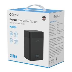 ORICO εξωτερική θήκη για 2x 3.5" HDD DS200U3, USB3.0, 5Gbps, 20TB, μαύρη | Συνοδευτικά PC | elabstore.gr