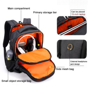 GOLDEN WOLF τσάντα πλάτης GB00370, με θήκη laptop 15.6", 25L, μαύρη | Οικιακές & Προσωπικές Συσκευές | elabstore.gr