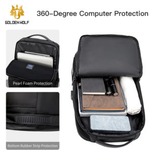 GOLDEN WOLF τσάντα πλάτης GB00399, με θήκη laptop 15.6", 20L, μαύρη | Οικιακές & Προσωπικές Συσκευές | elabstore.gr