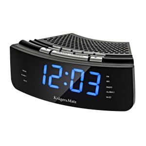 KRUGER&MATZ επιτραπέζιο ψηφιακό ξυπνητήρι KM0813, με ραδιόφωνο, μαύρο | Οικιακές & Προσωπικές Συσκευές | elabstore.gr