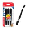 MP ανεξίτηλος μαρκαδόρος PE460-1, με 2x μύτες 2/5mm & 2mm, μαύρος, 3τμχ | Αναλώσιμα - Είδη Γραφείου | elabstore.gr