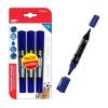 MP ανεξίτηλος μαρκαδόρος PE460-1, με 2x μύτες 2/5mm & 2mm, μπλε, 3τμχ | Αναλώσιμα - Είδη Γραφείου | elabstore.gr