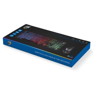 ROAR set πληκτρολόγιο & ποντίκι RR-0004, ενσύρματα, 1600DPI, RGB, μαύρο | Συνοδευτικά PC | elabstore.gr