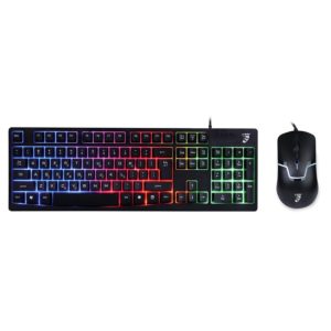 ROAR set πληκτρολόγιο & ποντίκι RR-0004, ενσύρματα, 1600DPI, RGB, μαύρο | Συνοδευτικά PC | elabstore.gr