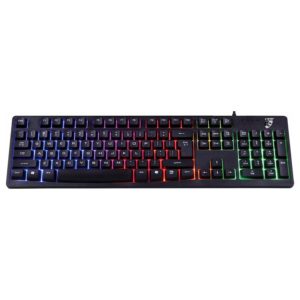 ROAR gaming πληκτρολόγιο RR-0005, ενσύρματο, RGB, αθόρυβα πλήκτρα, μαύρο | Συνοδευτικά PC | elabstore.gr