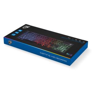 ROAR gaming πληκτρολόγιο RR-0005, ενσύρματο, RGB, αθόρυβα πλήκτρα, μαύρο | Συνοδευτικά PC | elabstore.gr
