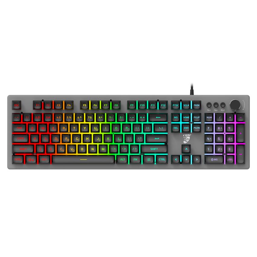 ROAR gaming πληκτρολόγιο RR-0007, ενσύρματο, RGB, αθόρυβα πλήκτρα, ασημί | eLabstore.gr ROAR gaming πληκτρολόγιο RR-0007, ενσύρματο, RGB, αθόρυβα πλήκτρα, ασημί | Συνοδευτικά PC | elabstore.gr