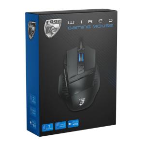 ROAR ενσύρματο gaming ποντίκι RR-0011, oπτικό, 4800DPI, 7 πλήκτρα, μαύρο | Συνοδευτικά PC | elabstore.gr