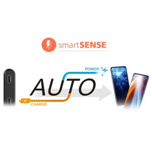 SILICON POWER power bank QP15, 10000mAh, 2x USB & USB Type-C, 3A, μαύρο | Αξεσουάρ κινητών | elabstore.gr