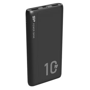 SILICON POWER power bank QP15, 10000mAh, 2x USB & USB Type-C, 3A, μαύρο | Αξεσουάρ κινητών | elabstore.gr