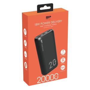 SILICON POWER power bank QS15, 20000mAh, 2x USB & USB Type-C, 3A, μαύρο | Αξεσουάρ κινητών | elabstore.gr