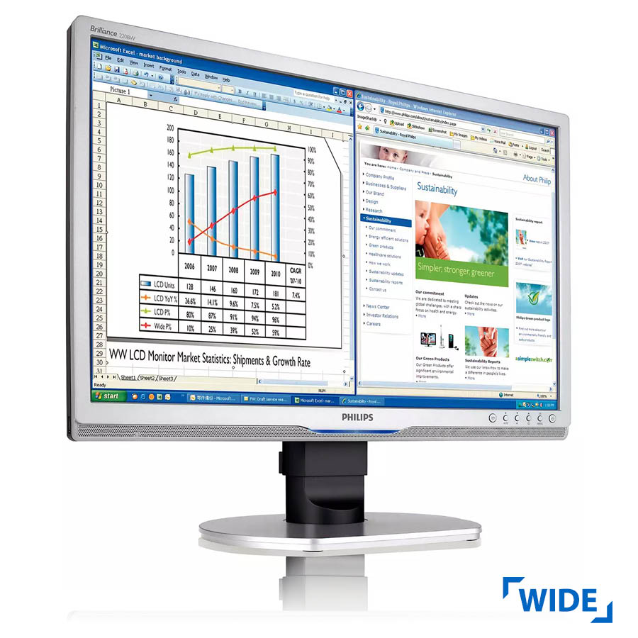 Used Monitor HWB92201 TFT/ Philips/ 22"/ 1680x1050/ Wide/ Black/ Silver/ D-SUB & DVI-D | eLabstore.gr Used Monitor HWB92201 TFT/Philips/22"/1680x1050/Wide/Black/Silver/D-SUB & DVI-D | Refurbished | elabstore.gr