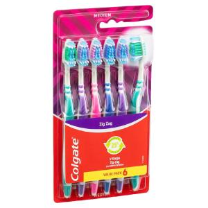 COLGATE οδοντόβουρτσα Zig Zag, medium, διάφορα χρώματα, 6τμχ | Οικιακές & Προσωπικές Συσκευές | elabstore.gr