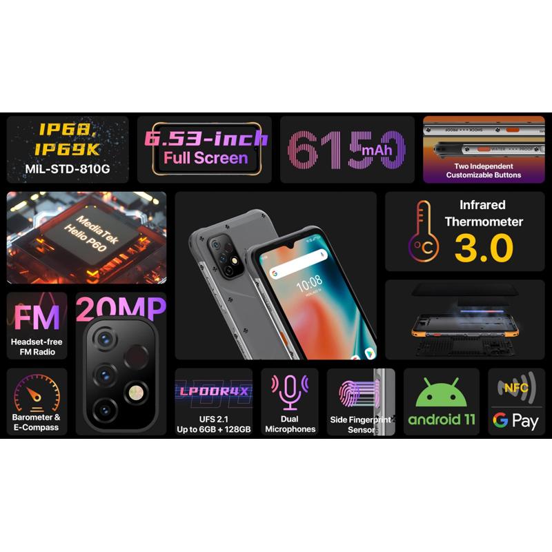 UMIDIGI smartphone BISON X10 Pro, 6.53", 4/128GB, Android 11, μαύρο | eLabstore.gr UMIDIGI smartphone BISON X10 Pro, 6.53", 4/128GB, Android 11, μαύρο | Mobile Συσκευές | elabstore.gr