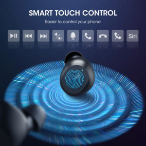 MPOW earphones M12 με θήκη φόρτισης, True Wireless, μαύρα | Αξεσουάρ κινητών | elabstore.gr