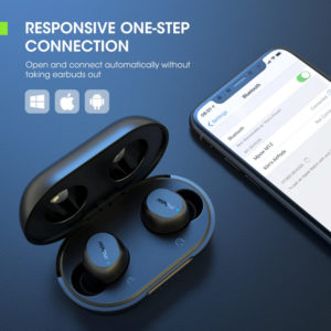 MPOW earphones M12 με θήκη φόρτισης, True Wireless, μαύρα | Αξεσουάρ κινητών | elabstore.gr