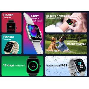 ZEBLAZE smartwatch GTS 2, 1.69", IP67, heart rate, ηχείο & mic, μαύρο | Mobile Συσκευές | elabstore.gr